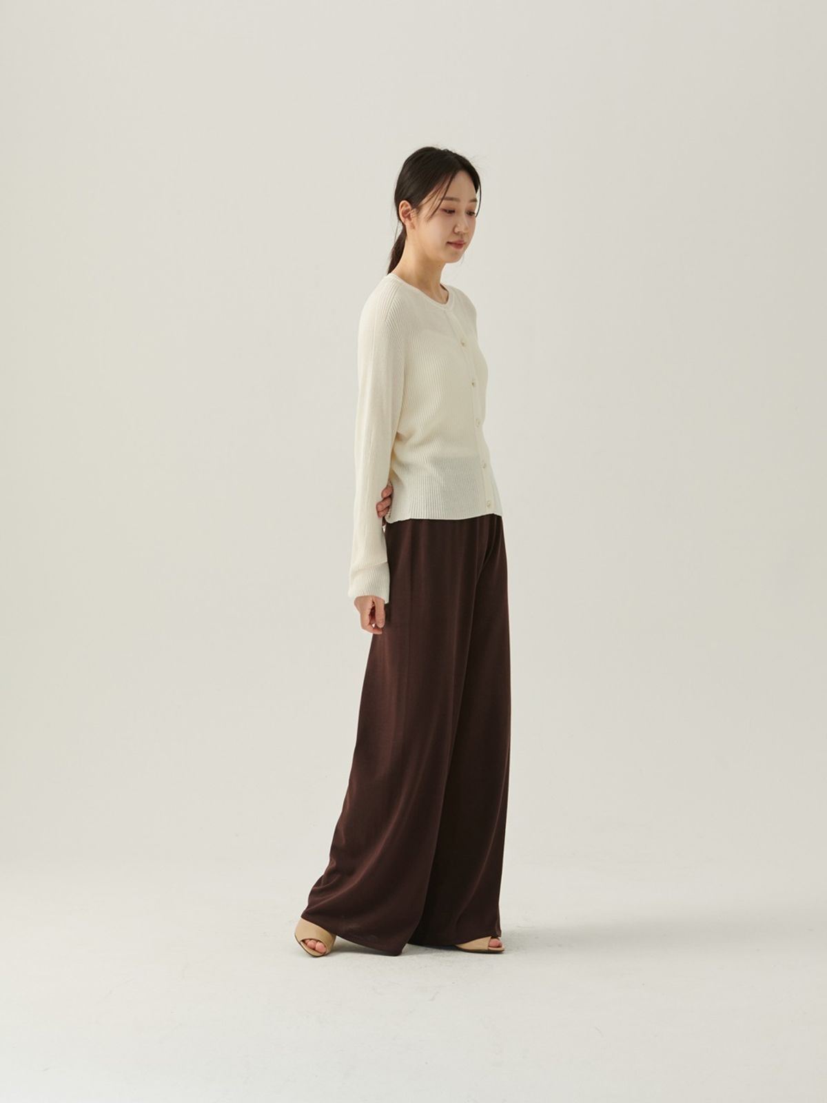 베이스스레드(BASETHREAD) Bare Wide Pants - Brown
