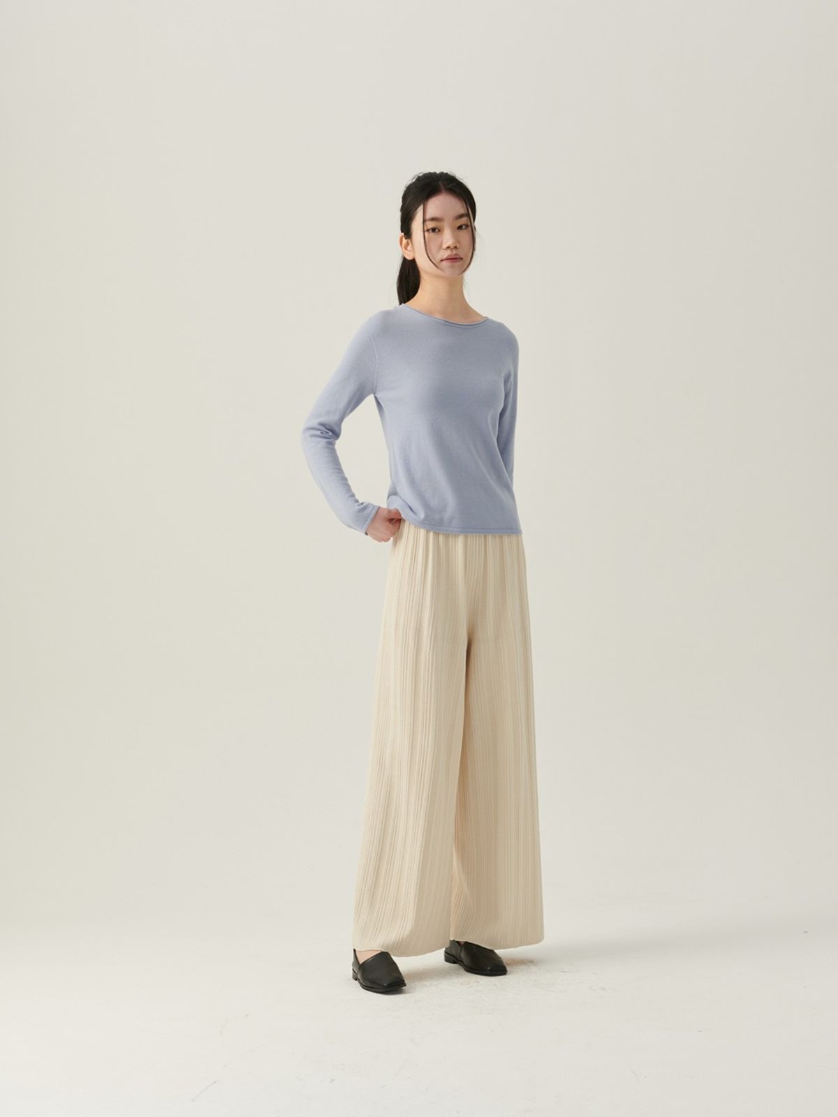 베이스스레드(BASETHREAD) Leaf Wide Pants - Beige