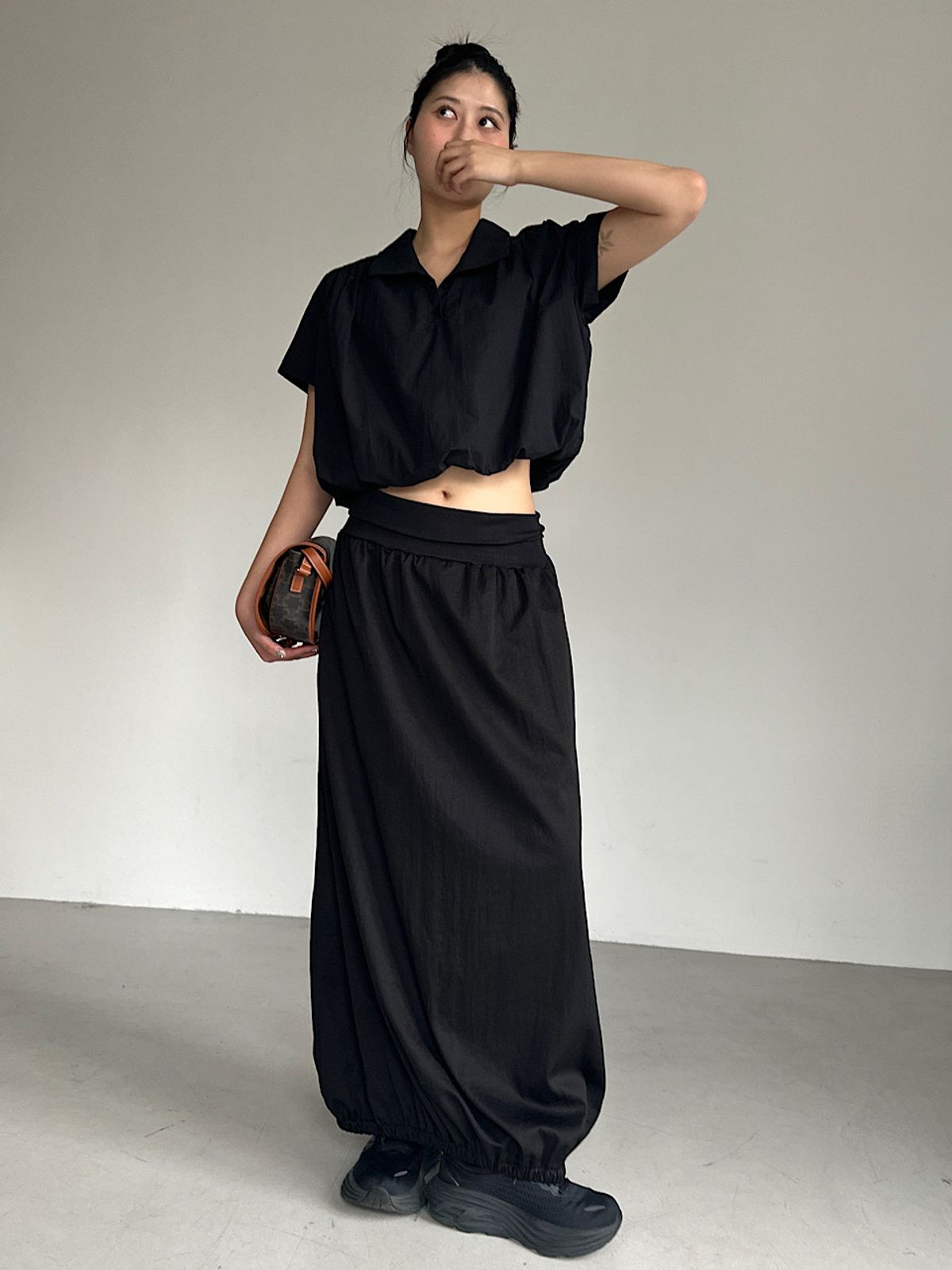아포엠(APOEM) Balloon Banding Skirt (2C)