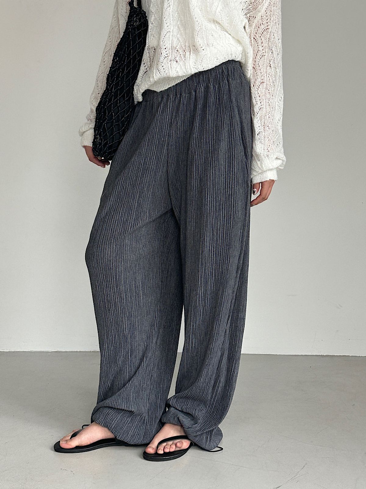 아포엠(APOEM) Wrinkle String Pants (2C)
