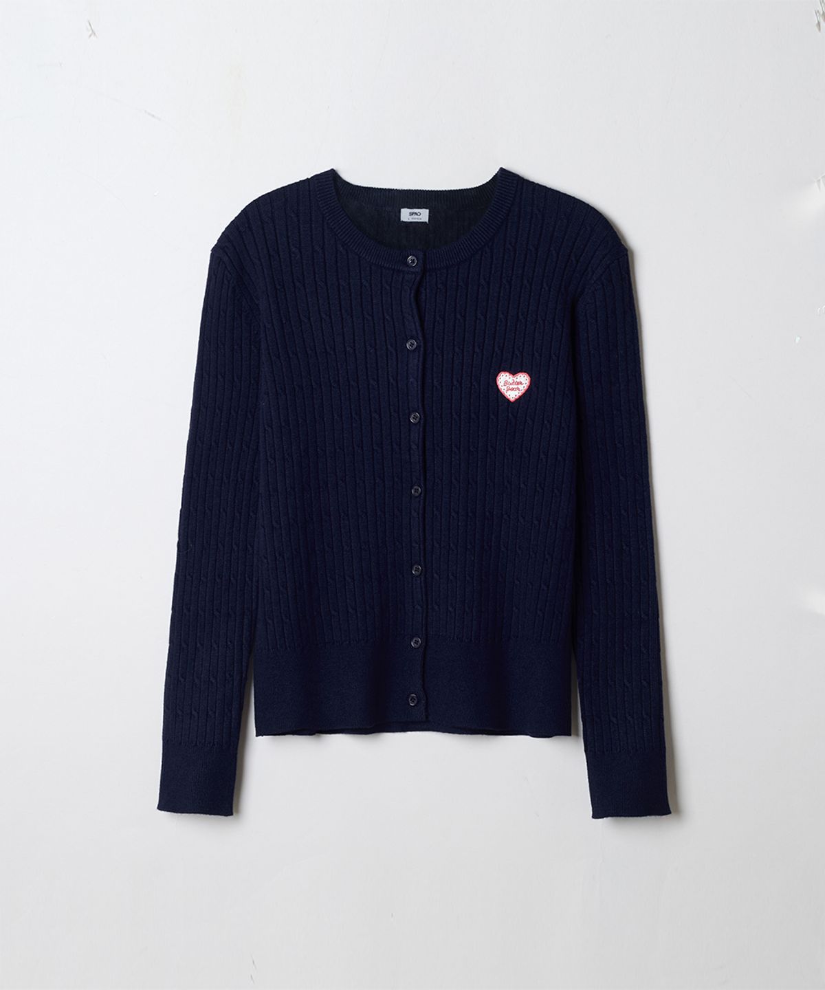 스파오(SPAO) [버터베어] 케이블 라운드넥 카디건(NAVY)_SPCKG23U02