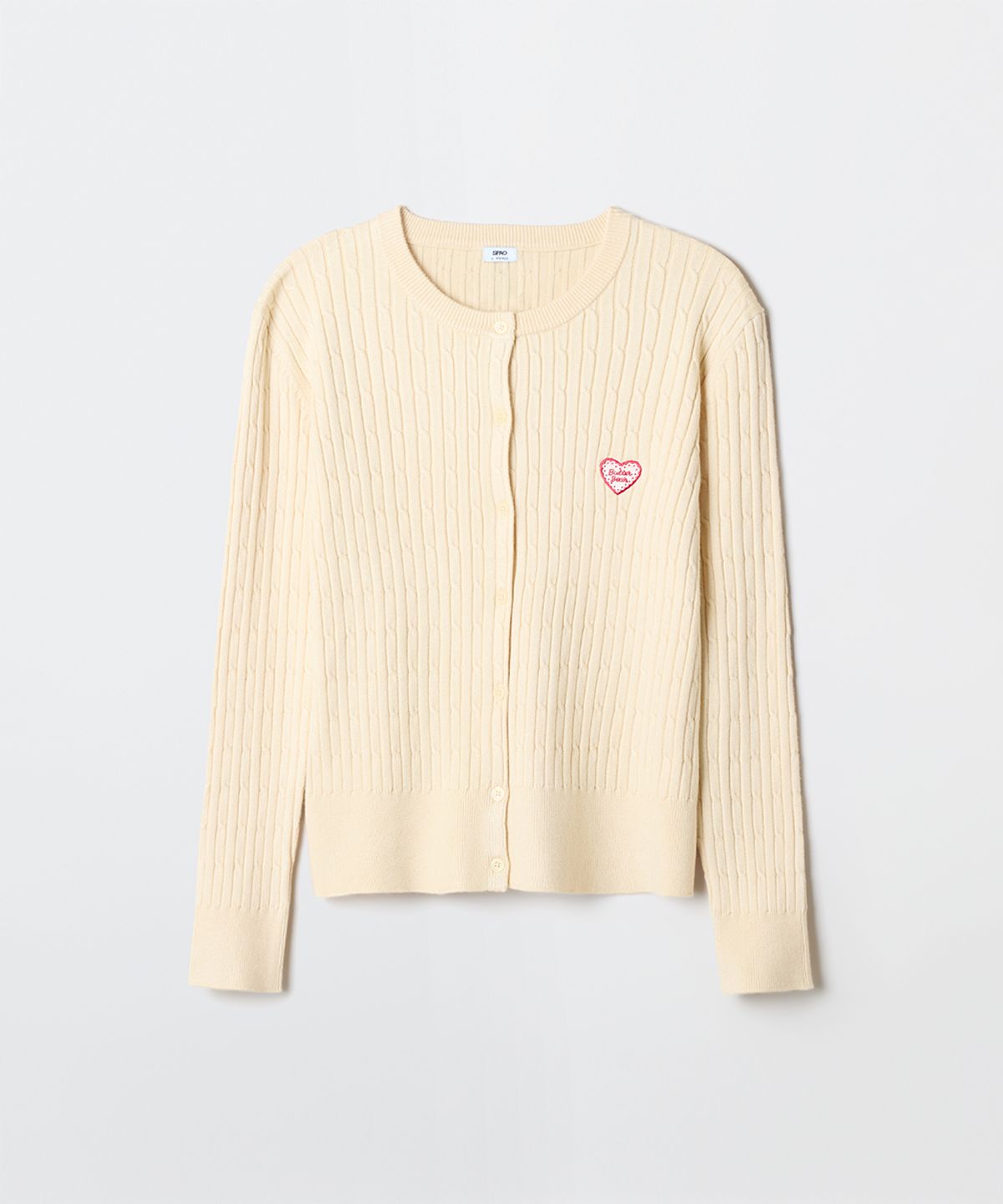 스파오(SPAO) [버터베어] 케이블 라운드넥 카디건(CREAM)_SPCKG23U02