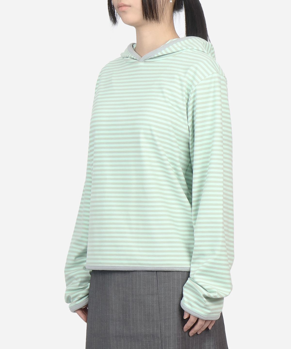 써넥트(SUNNECT) Stripe Taped Hoodie - Mint