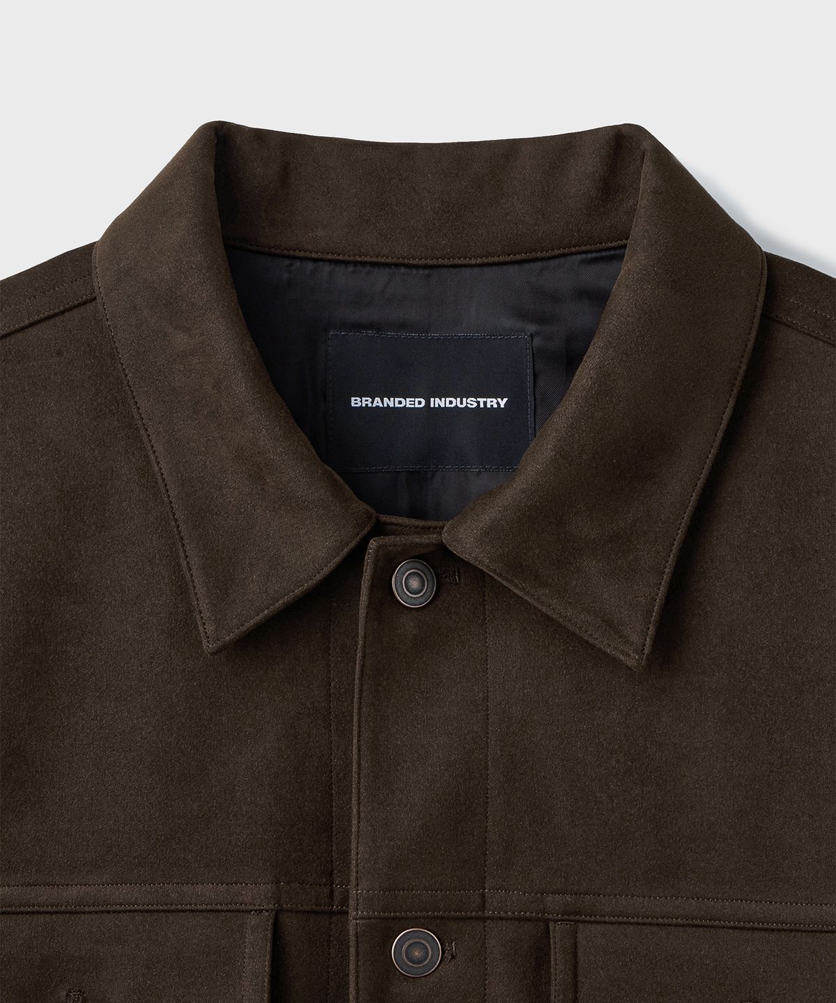 브랜디드(BRANDED) FAKE SUEDE TRUCKER JACKET [BROWN]