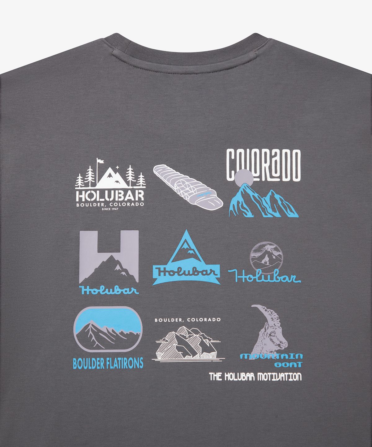 홀루바(HOLUBAR) Backpacking Graphic T Shirt Charcoal
