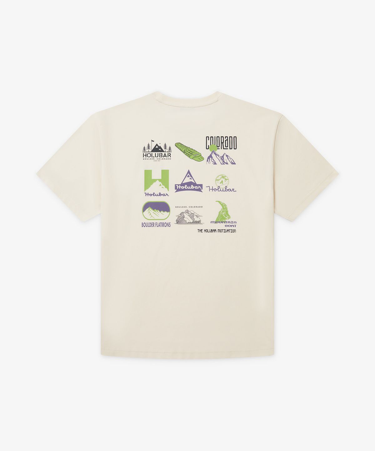 홀루바(HOLUBAR) Backpacking Graphic T Shirt Off White