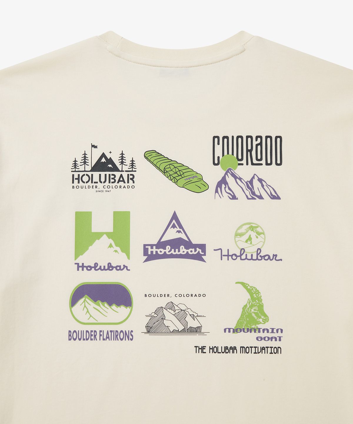 홀루바(HOLUBAR) Backpacking Graphic T Shirt Off White