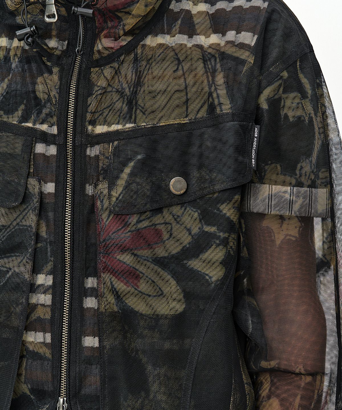 앤더슨벨(ADSB ANDERSSON BELL) FLOWER SHEER HOODIE JACKET awa760m(BLACK)