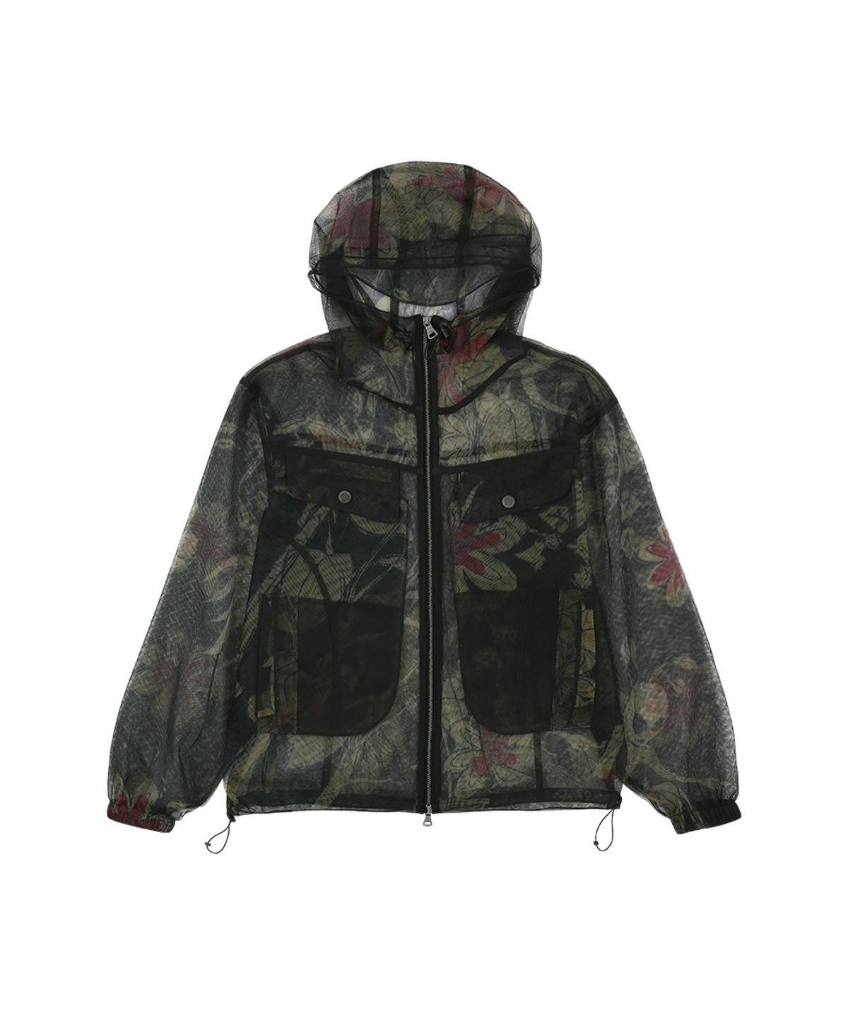 앤더슨벨(ADSB ANDERSSON BELL) FLOWER SHEER HOODIE JACKET awa760m(BLACK)