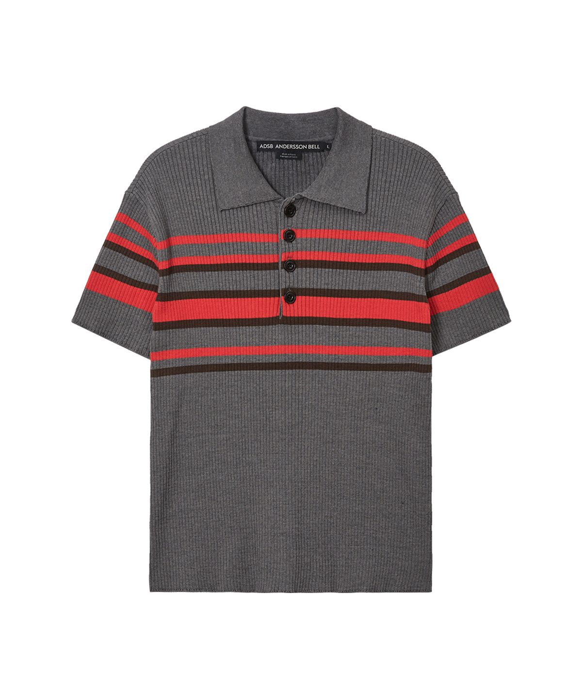 앤더슨벨(ADSB ANDERSSON BELL) PITT STRIPE POLO SWEATER atb1532m(GREY/RED)