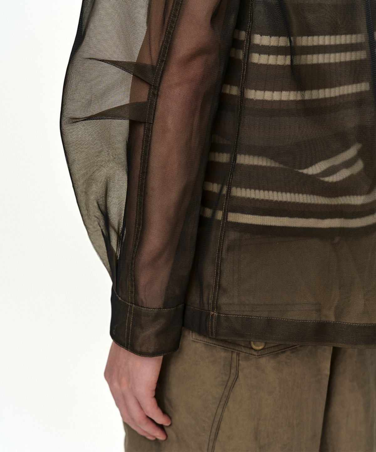 앤더슨벨(ADSB ANDERSSON BELL) KARIM SHEER OVER SHIRT atb1523m(BROWN)