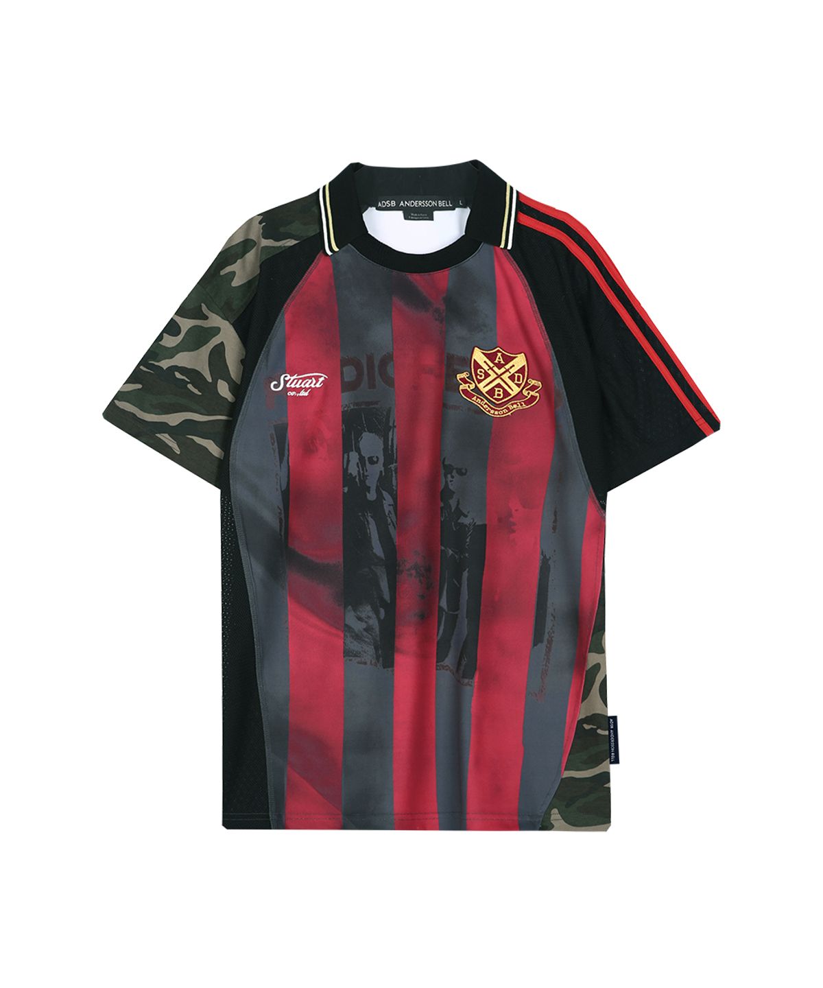 앤더슨벨(ADSB ANDERSSON BELL) REWORKED FOOTBALL T-SHIRT atb1584m(BLACK/RED)