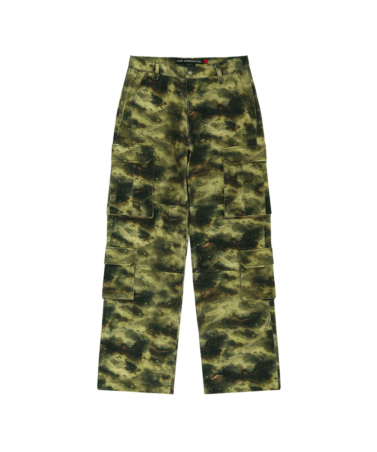 앤더슨벨(ADSB ANDERSSON BELL) UNISEX BURNOUT CAMOUFLAGE-PRINTED CARGO JEANS apa907u(GREEN)