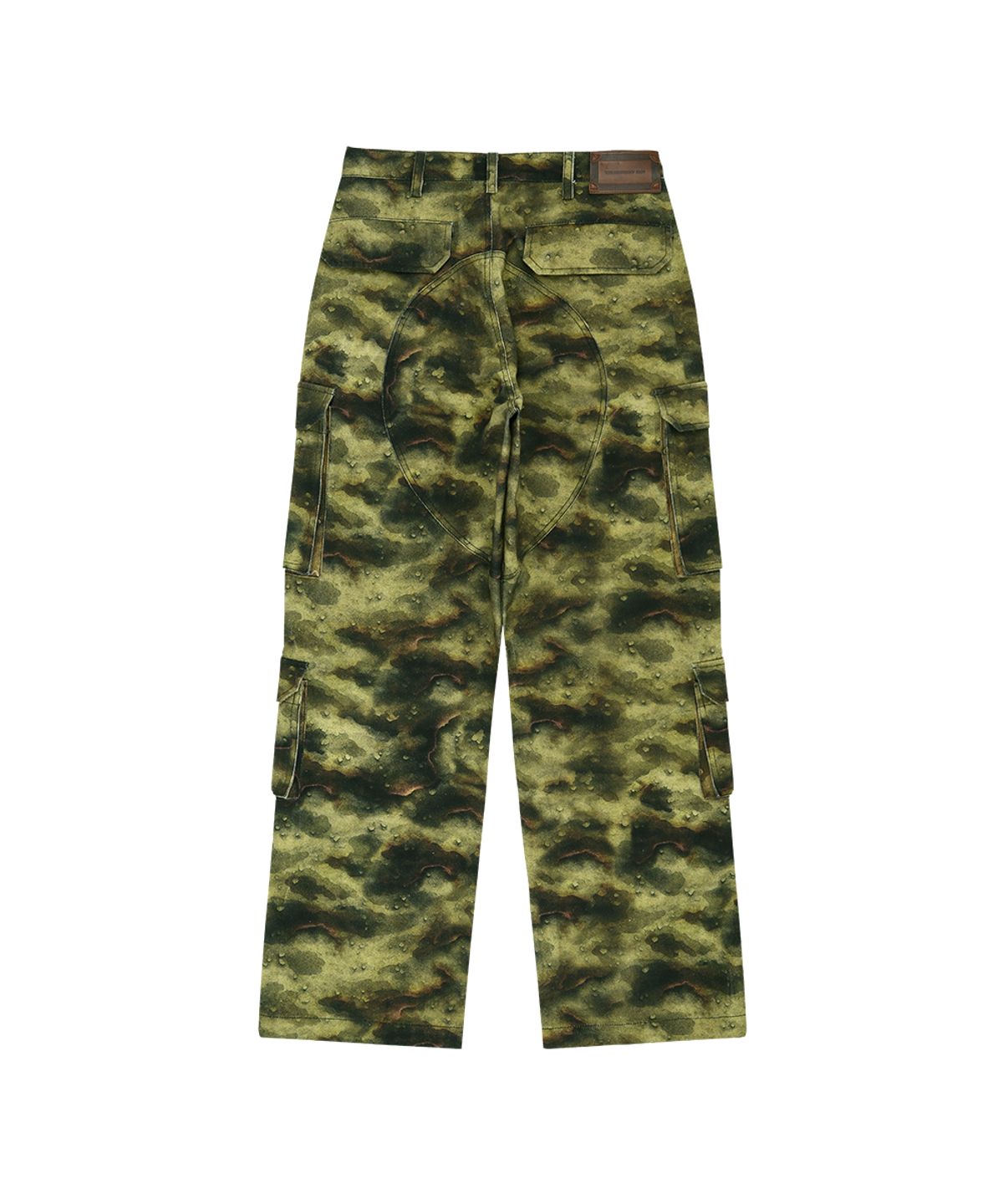 앤더슨벨(ADSB ANDERSSON BELL) UNISEX BURNOUT CAMOUFLAGE-PRINTED CARGO JEANS apa907u(GREEN)