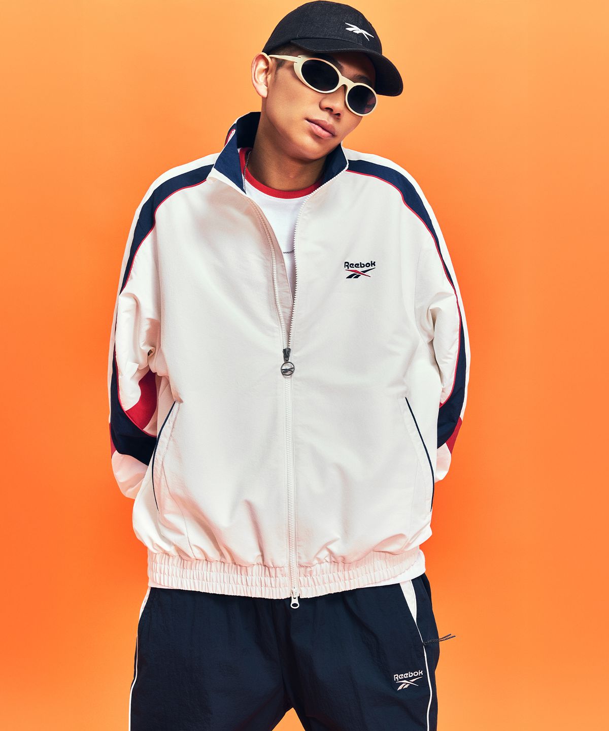 리복(REEBOK) 데님 워싱 볼캡 - 워시드 블랙