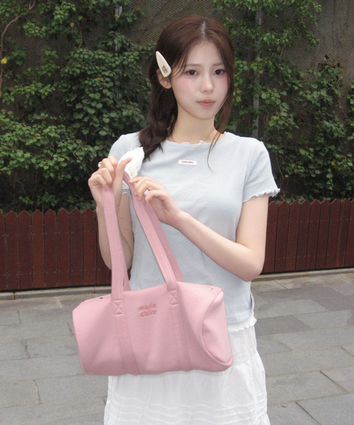 마리끌레르(MARIE CLAIRE) 베이직 로고 더플백(MAGBBG01MPK)