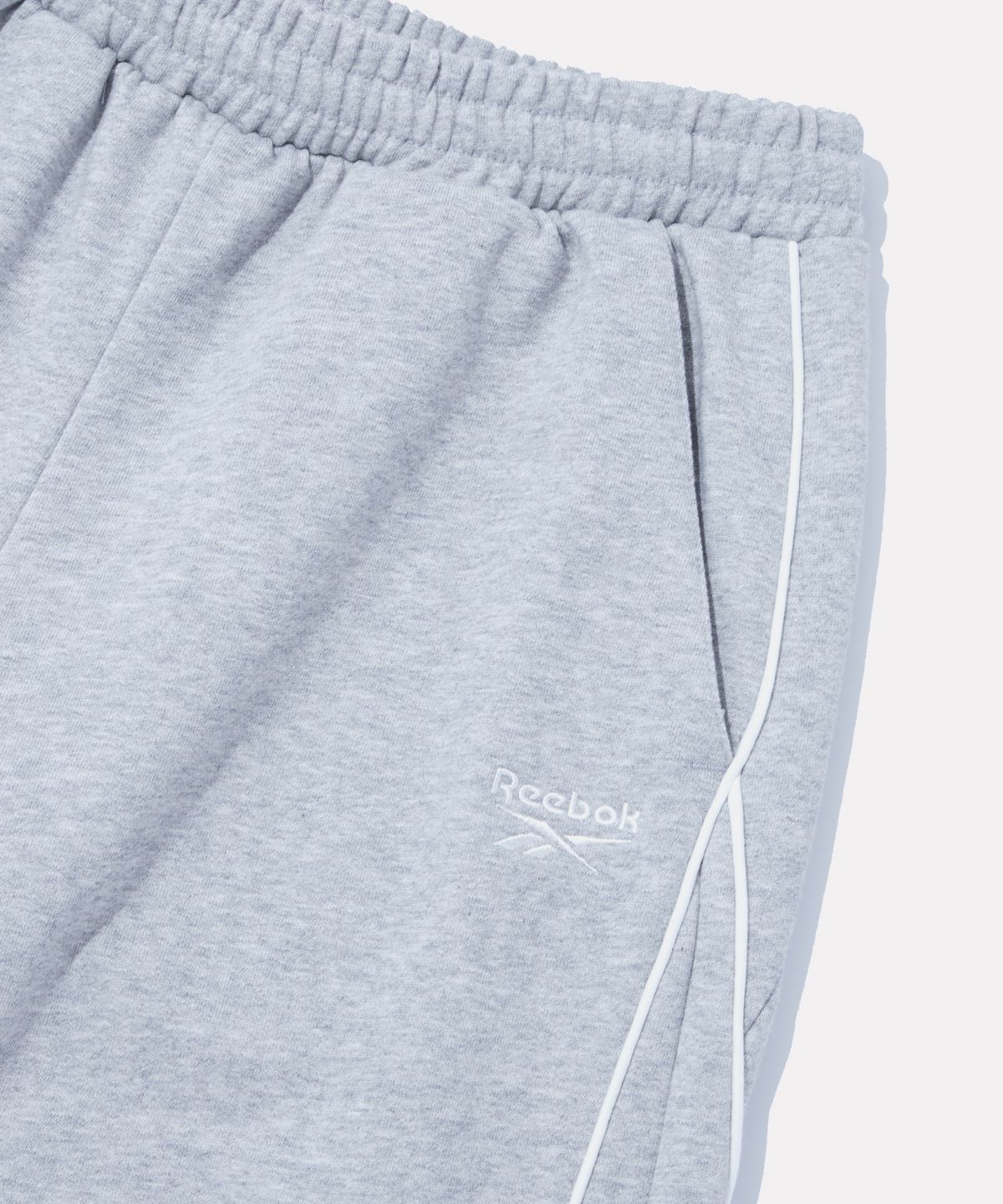 리복(REEBOK) 파이핑 와이드 스웨트 팬츠 (W) - 멜란지 그레이
