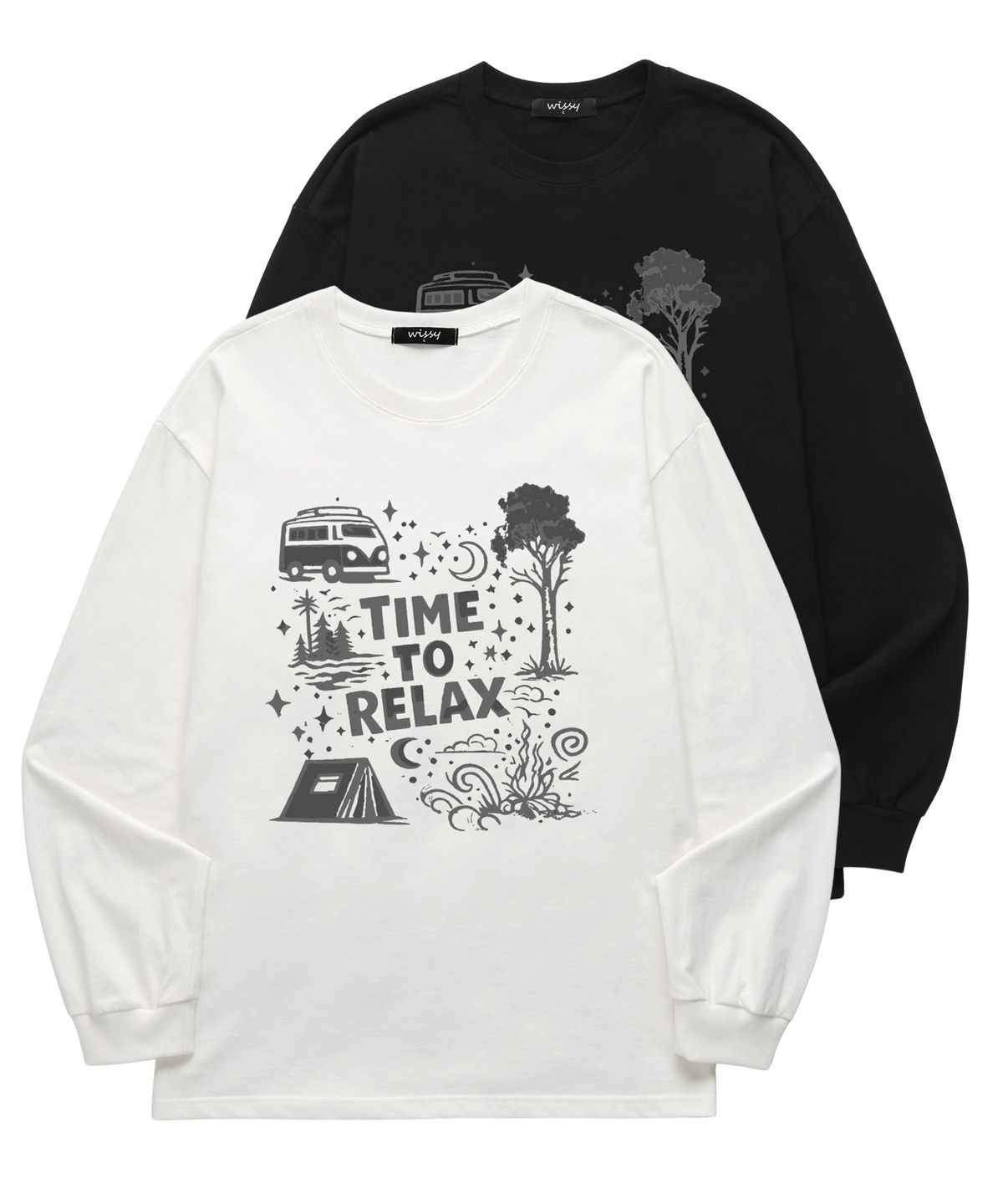 위씨(WISSY) TIME RELAX 긴팔 티셔츠 (WLS042) 화이트