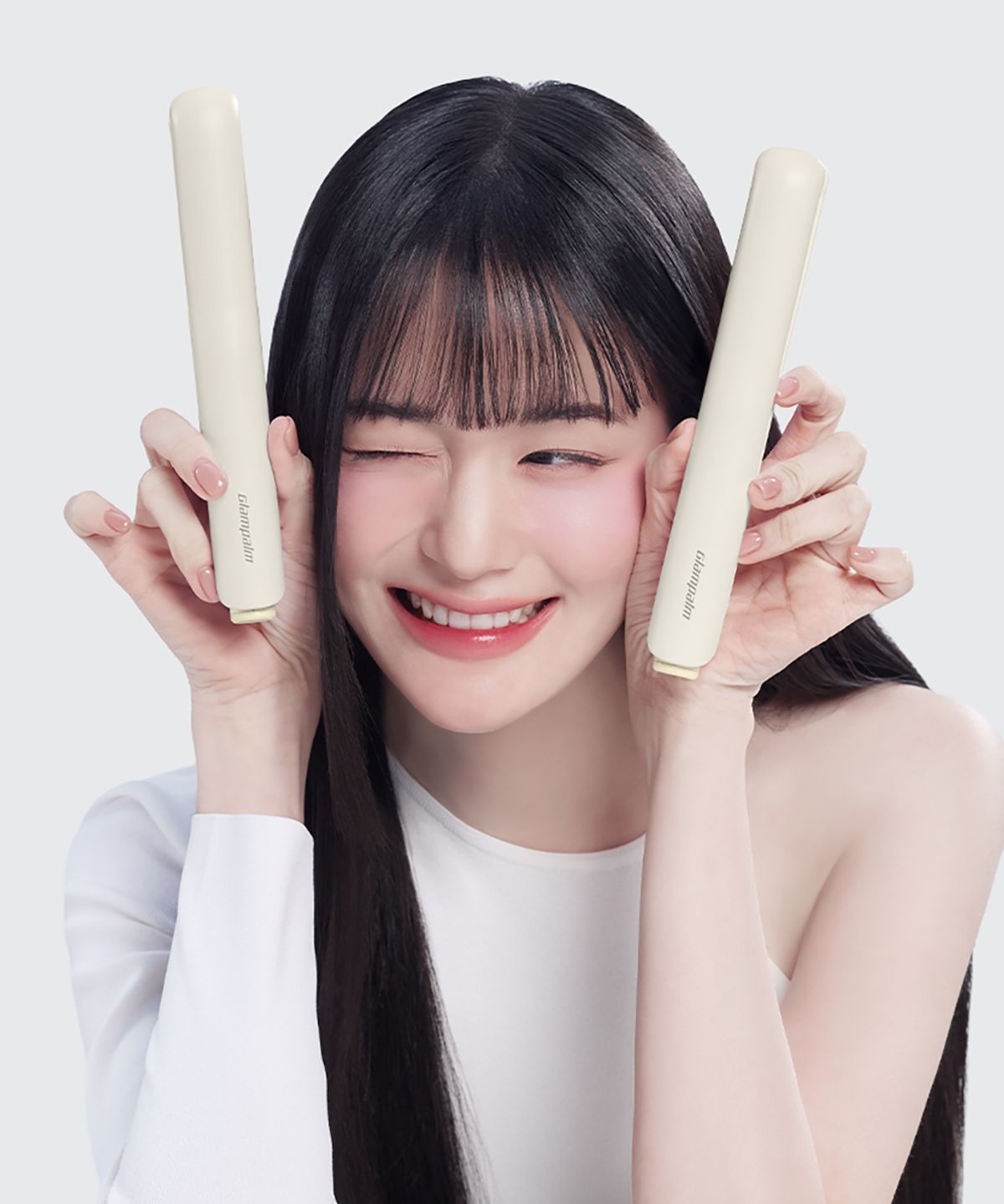 글램팜(GLAMPALM) [GP105BT] 글램시크 OMG(오마이글램) 미들사이즈 고데기 (버터)