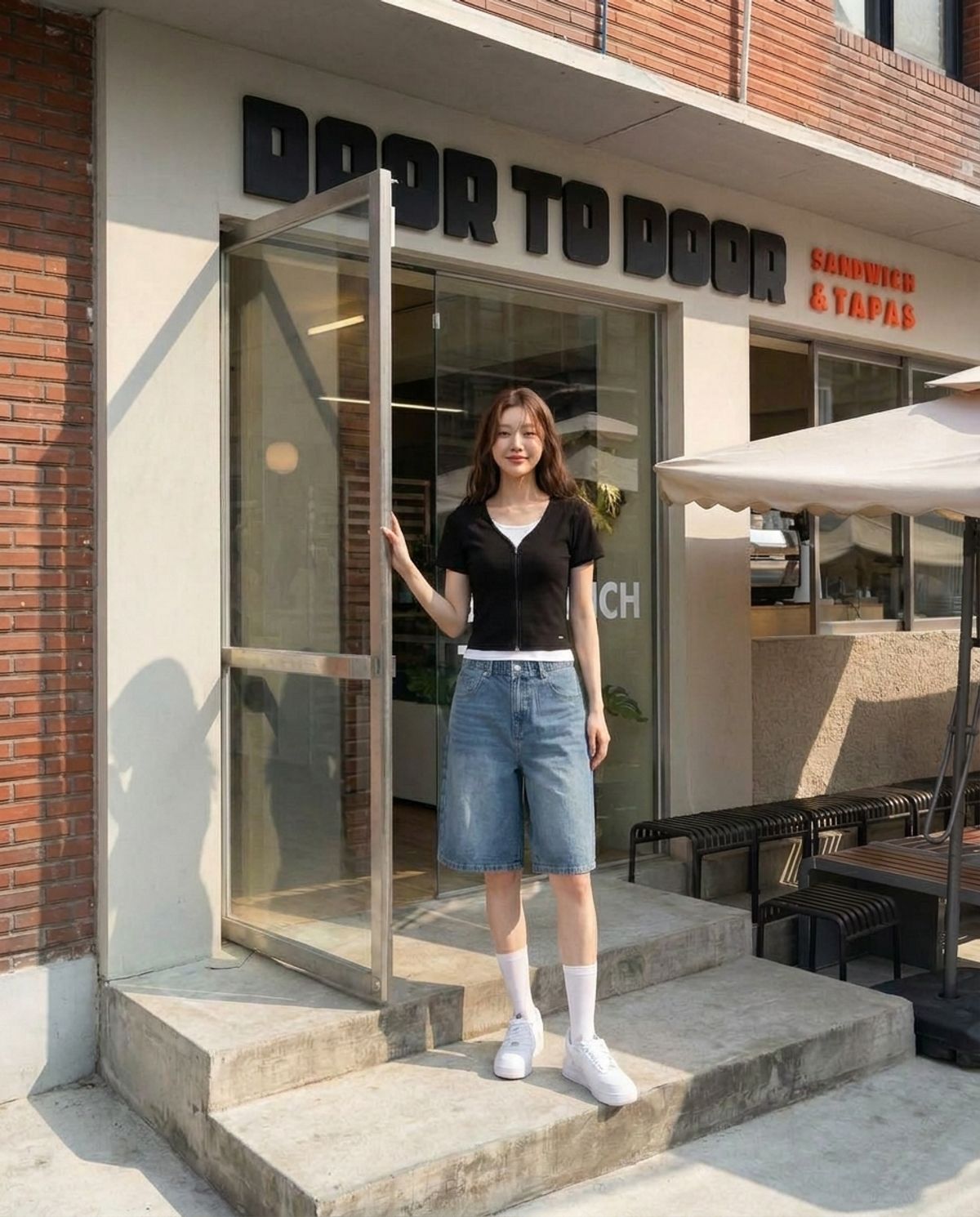 행텐(HANGTEN) 여성 웨일 레이어드 셔링 집업 가디건_100(10570-131-409-69)