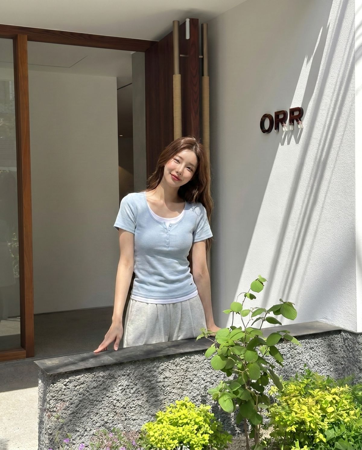 행텐(HANGTEN) 여성 웨일 레이어드 셔링 반팔 티셔츠_212(10570-131-410-69)