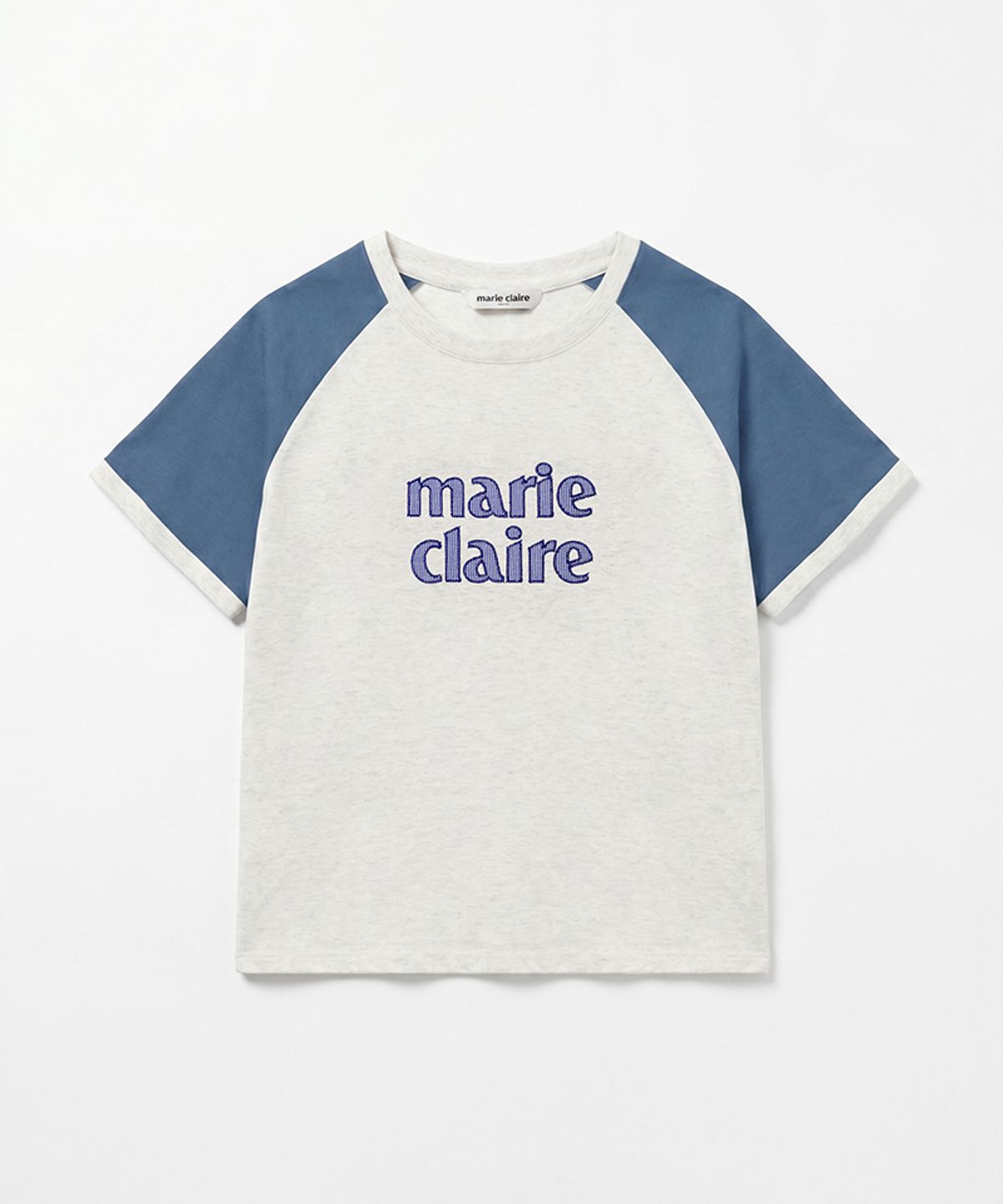 마리끌레르(MARIE CLAIRE) 컬러블록 패치 나그랑 반팔 티셔츠(MAGBTS02MNY)