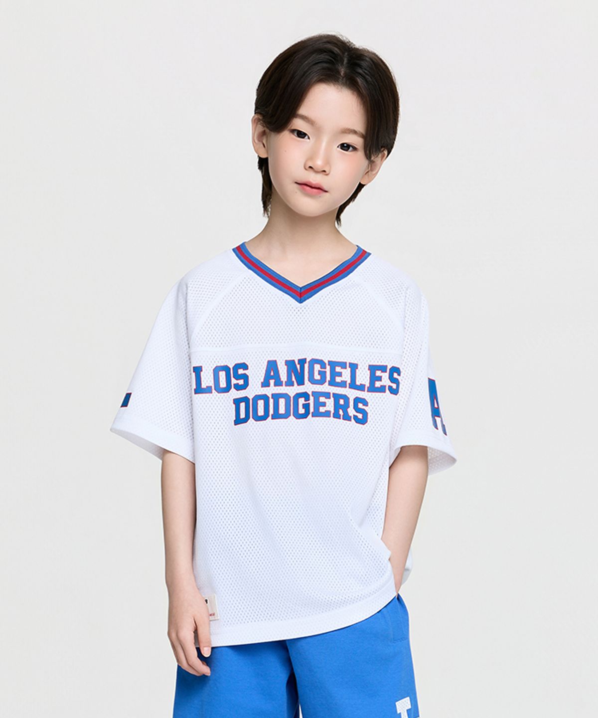 엠엘비 키즈(MLB KIDS) 스포티브 바시티 메쉬 티셔츠 LA (White)