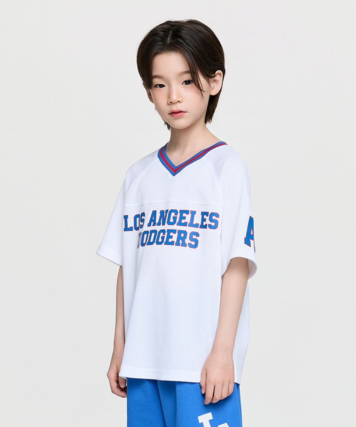 엠엘비 키즈(MLB KIDS) 스포티브 바시티 메쉬 티셔츠 LA (White)