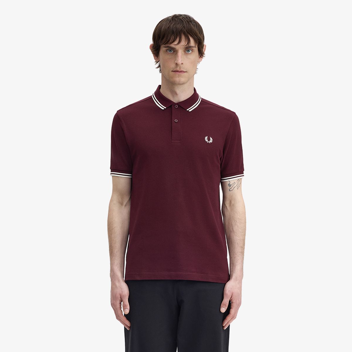 프레드페리(FRED PERRY) [M3600] 트윈 팁 프레드페리 셔츠 - 옥스 블러드/에크루 M3600-597