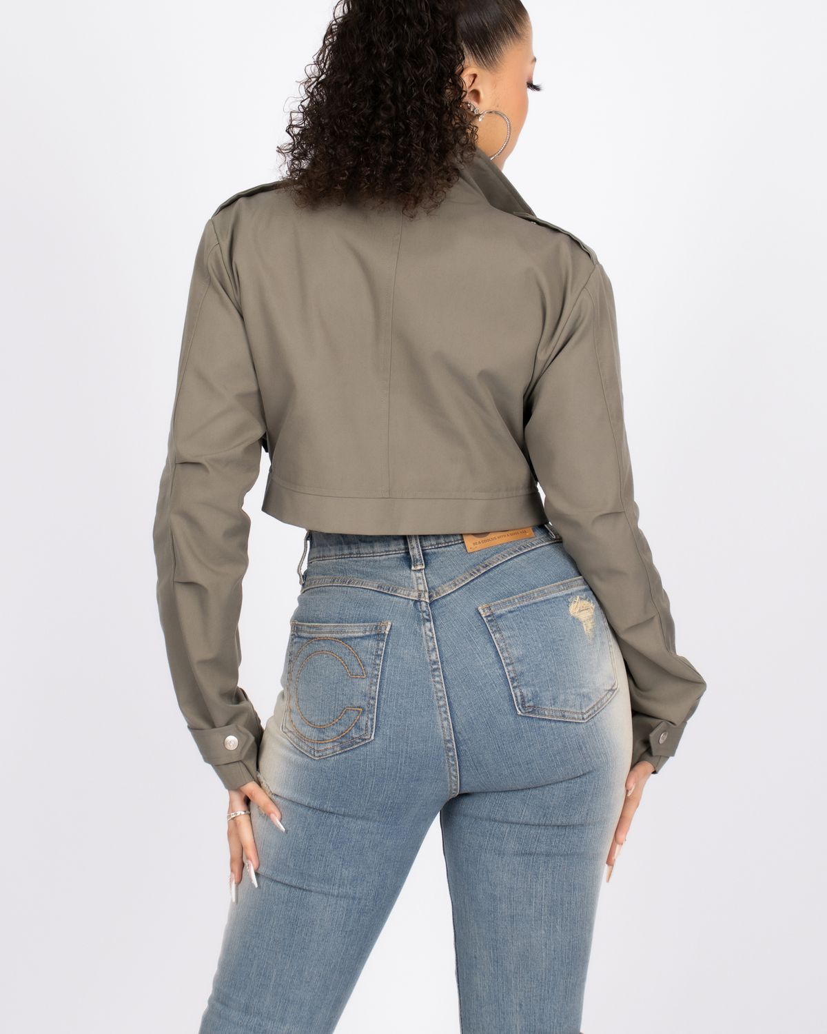 쿨시스(COOLSIS) CS UTILITY CROP JACKET-007 (KHAKI)