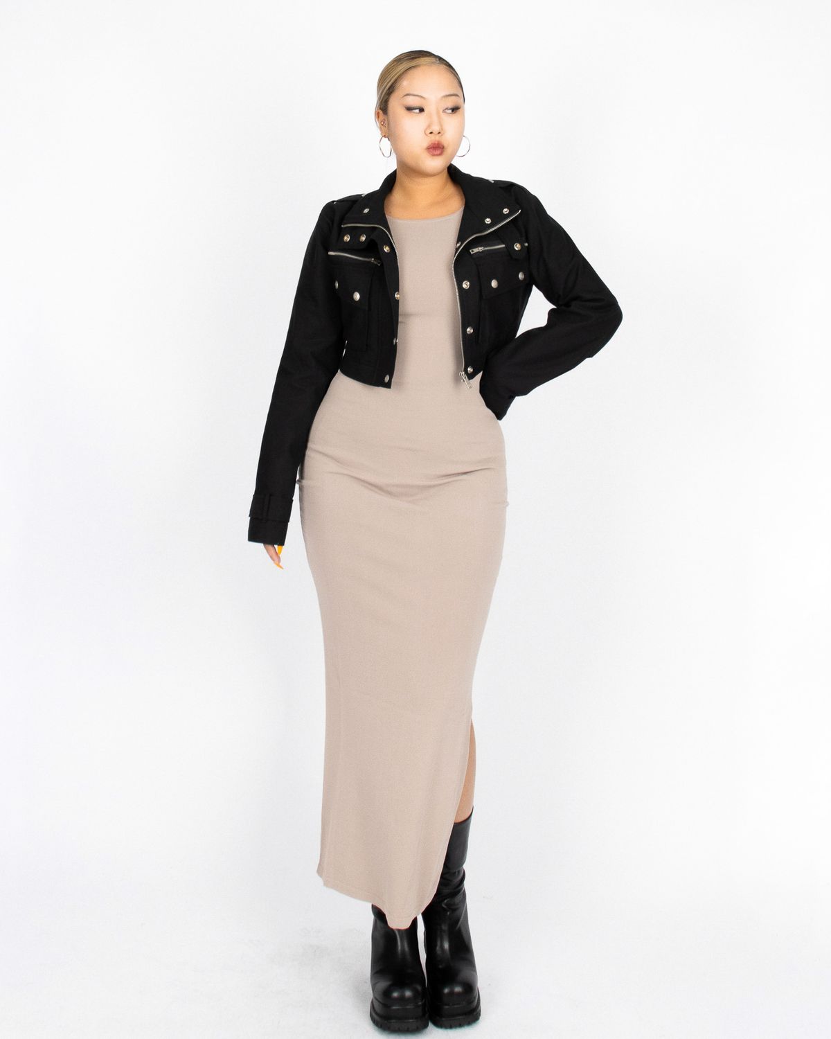 쿨시스(COOLSIS) CS UTILITY CROP JACKET-007 (BLACK)