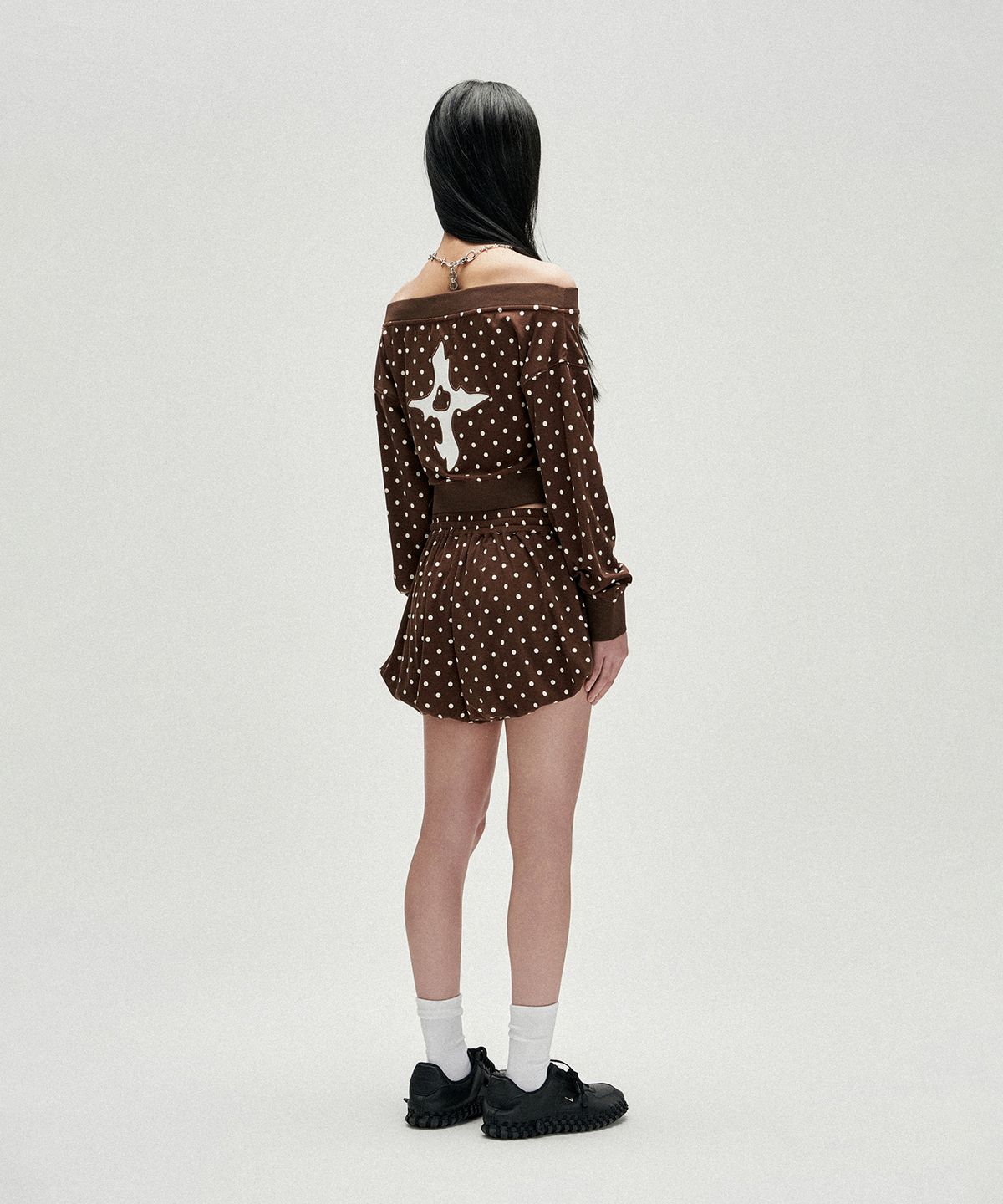 낫포너드(NOT4NERD) W Polka Dot Balloon Shorts - Brown
