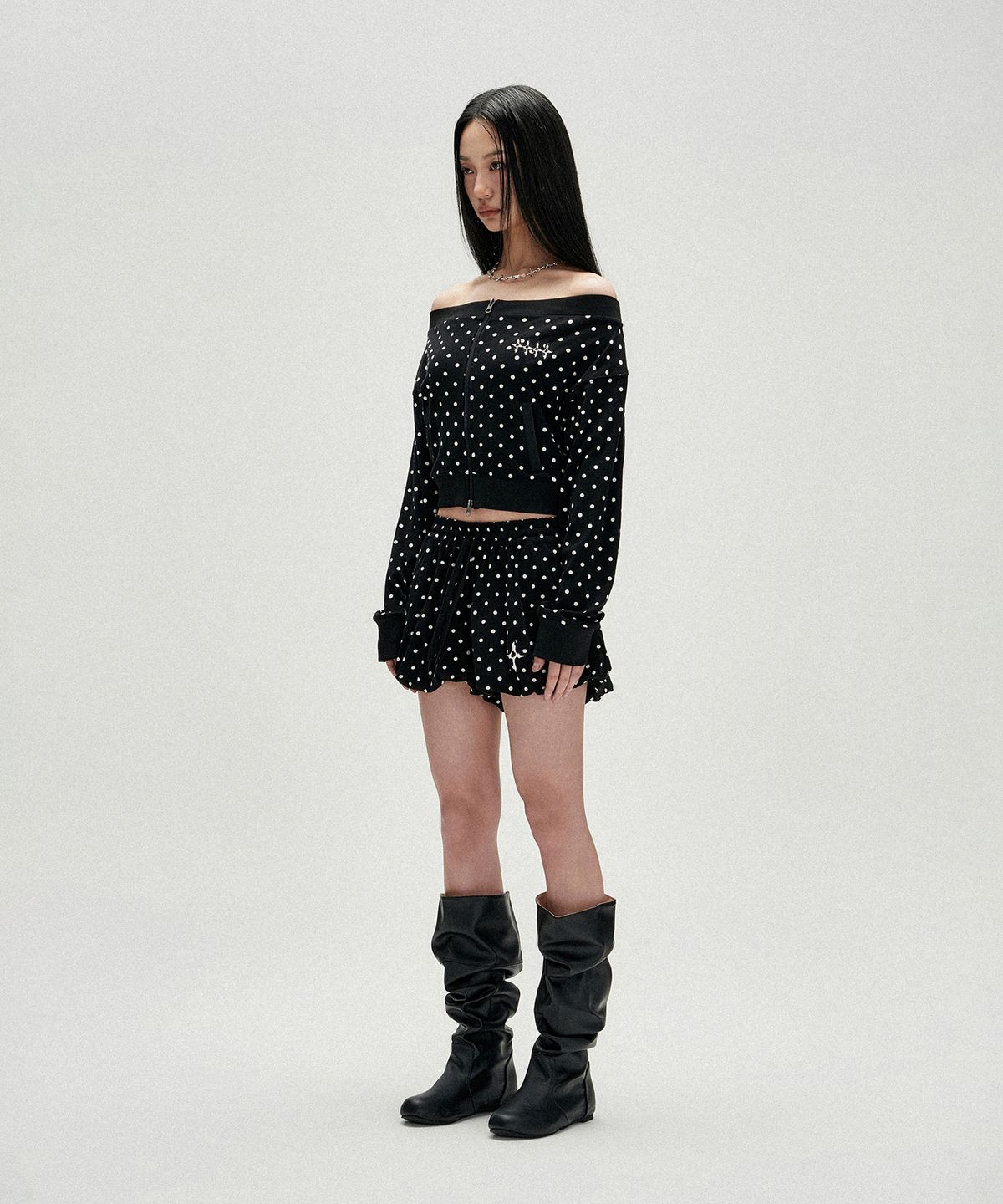 낫포너드(NOT4NERD) W Polka Dot Balloon Shorts - Black