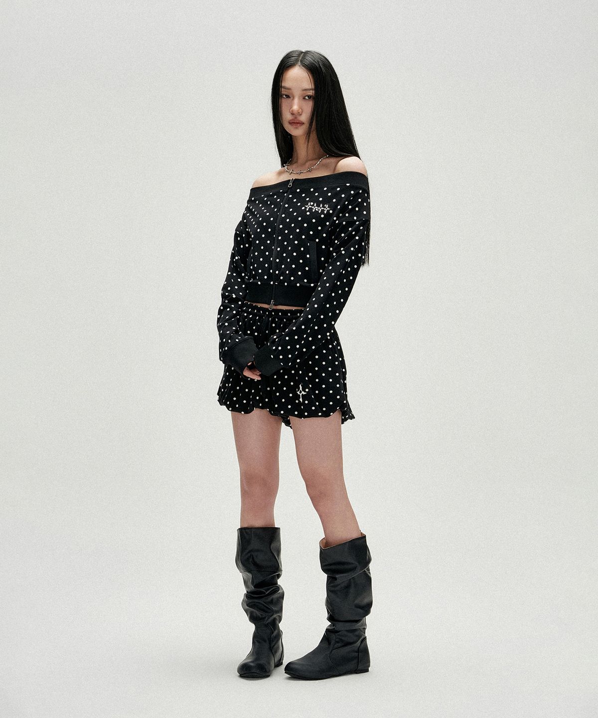 낫포너드(NOT4NERD) W Polka Dot Balloon Shorts - Black