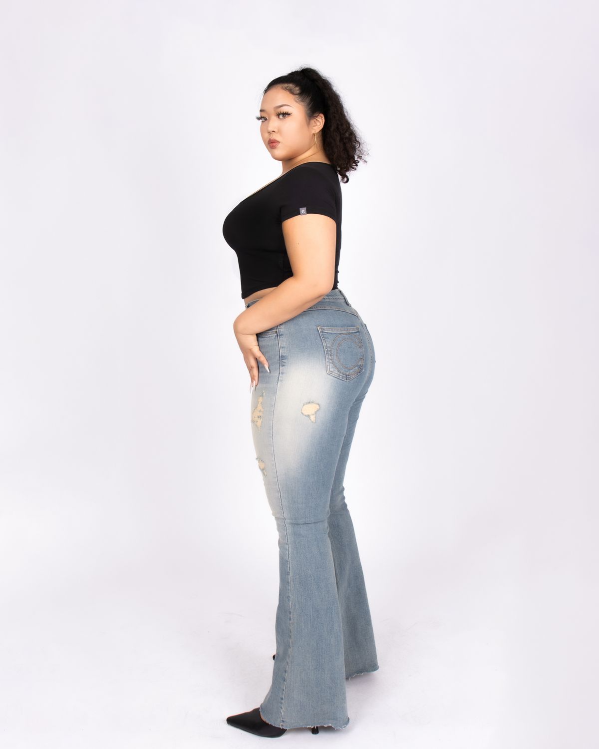 쿨시스(COOLSIS) CS RIPPED BOOTCUT JEANS-021