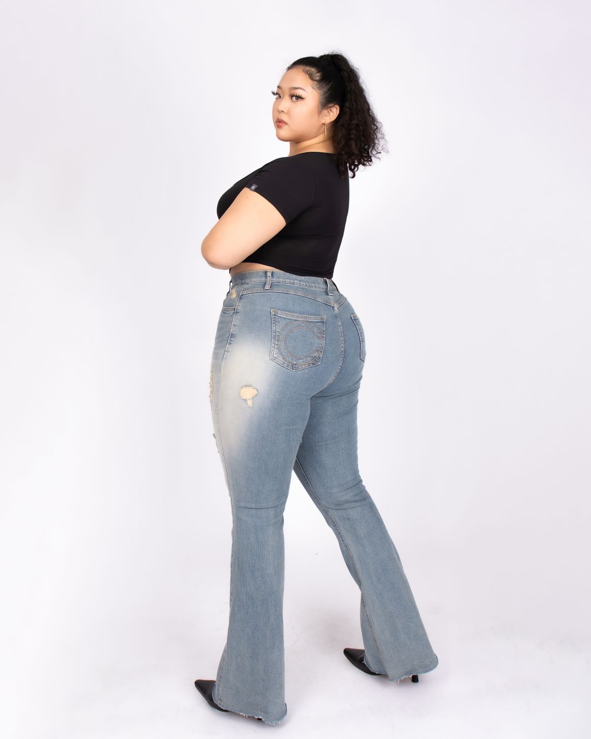 쿨시스(COOLSIS) CS RIPPED BOOTCUT JEANS-021