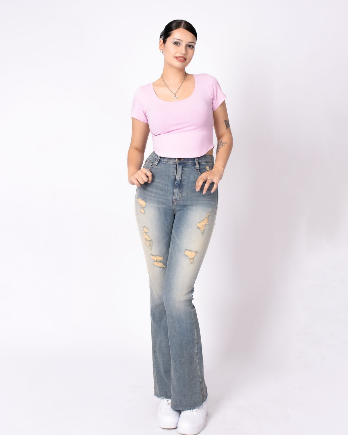 쿨시스(COOLSIS) CS RIPPED BOOTCUT JEANS-021