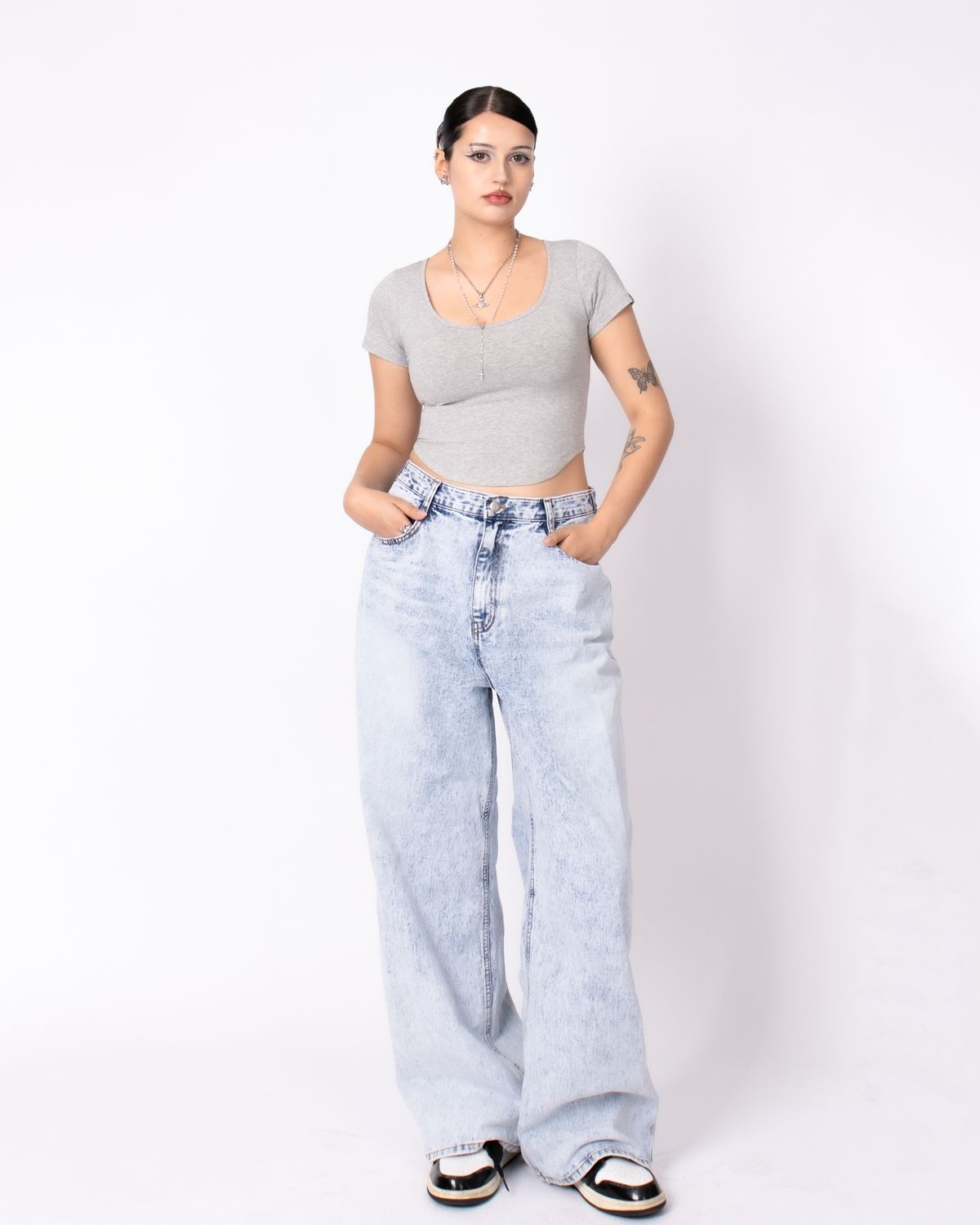 쿨시스(COOLSIS) CS BLUE SNOW WIDE JEANS-022