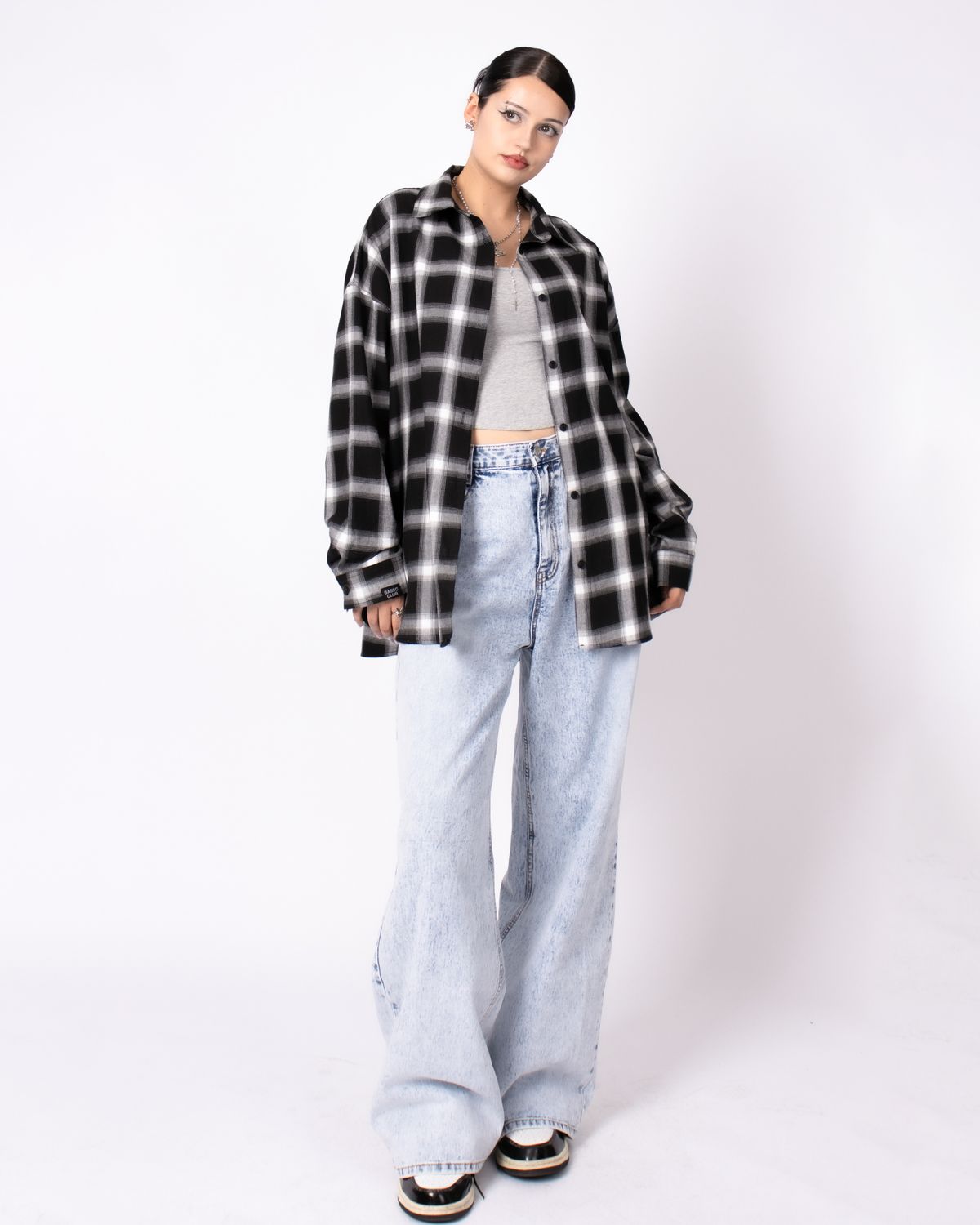 쿨시스(COOLSIS) CS BLUE SNOW WIDE JEANS-022