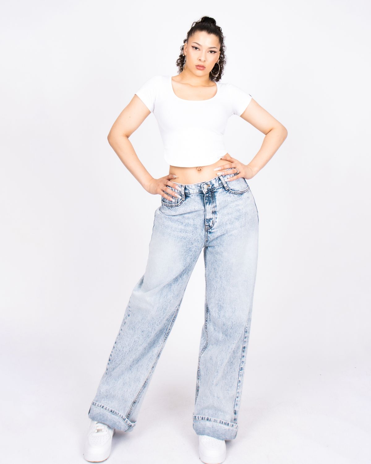쿨시스(COOLSIS) CS BLUE SNOW WIDE JEANS-022
