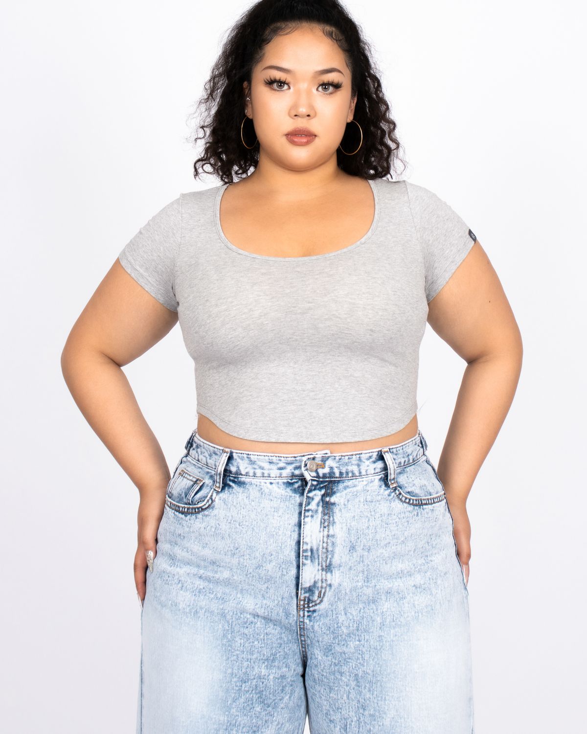 쿨시스(COOLSIS) CS C-BASIC CROP TOP-013 (GREY)