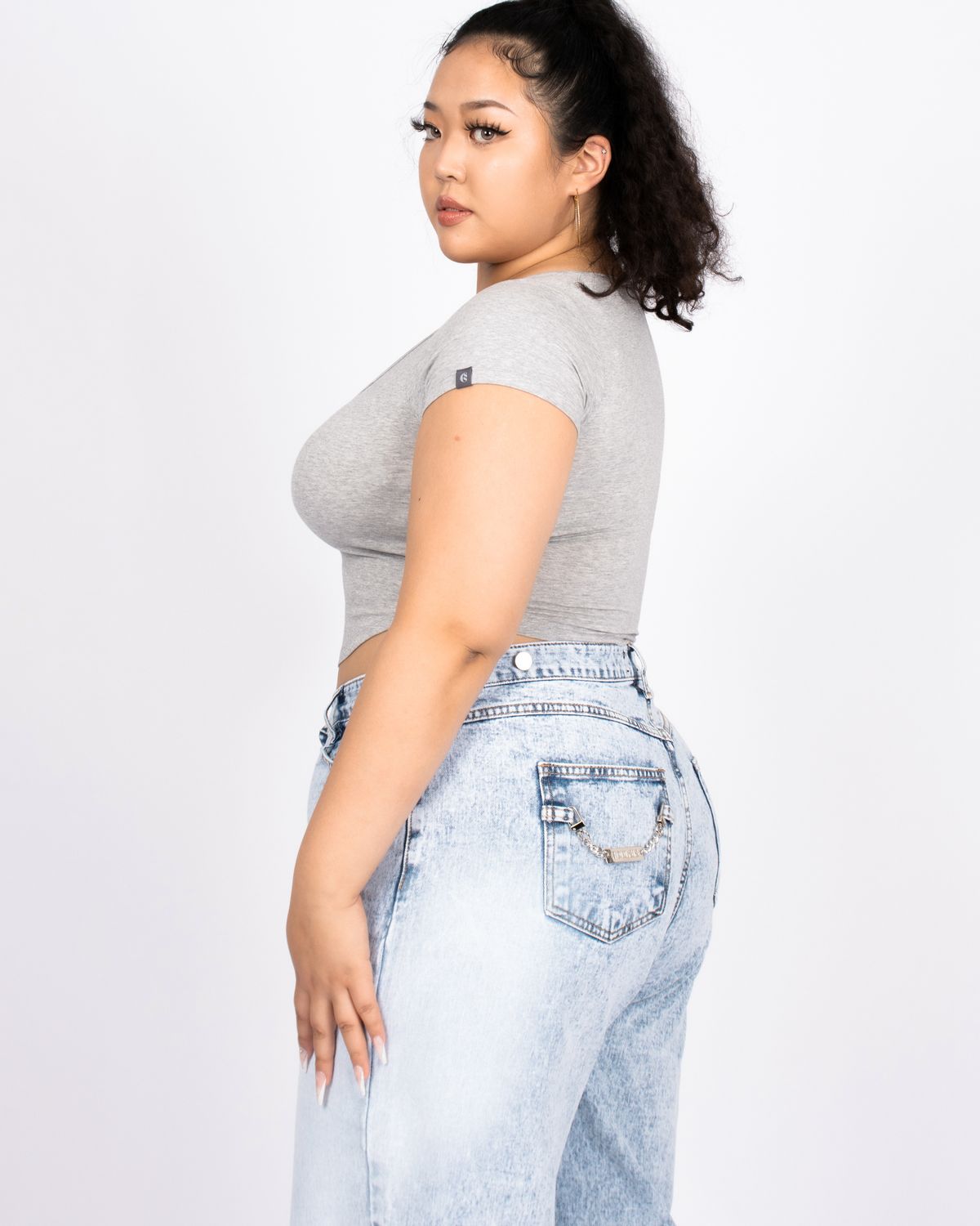 쿨시스(COOLSIS) CS C-BASIC CROP TOP-013 (GREY)