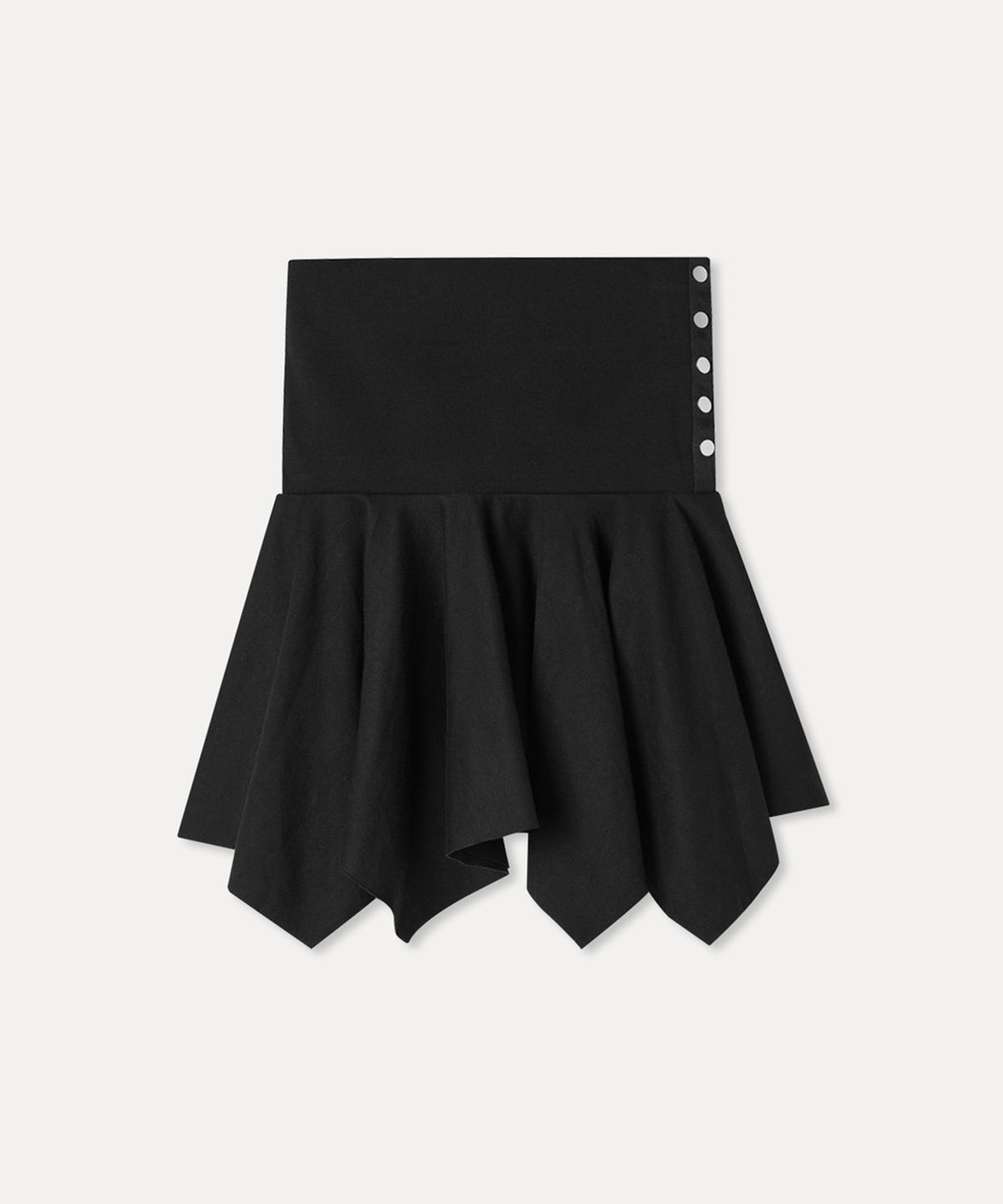 미쏘(MIXXO) 폴디드 밴딩 버튼 미디스커트_MIWWMG46MS