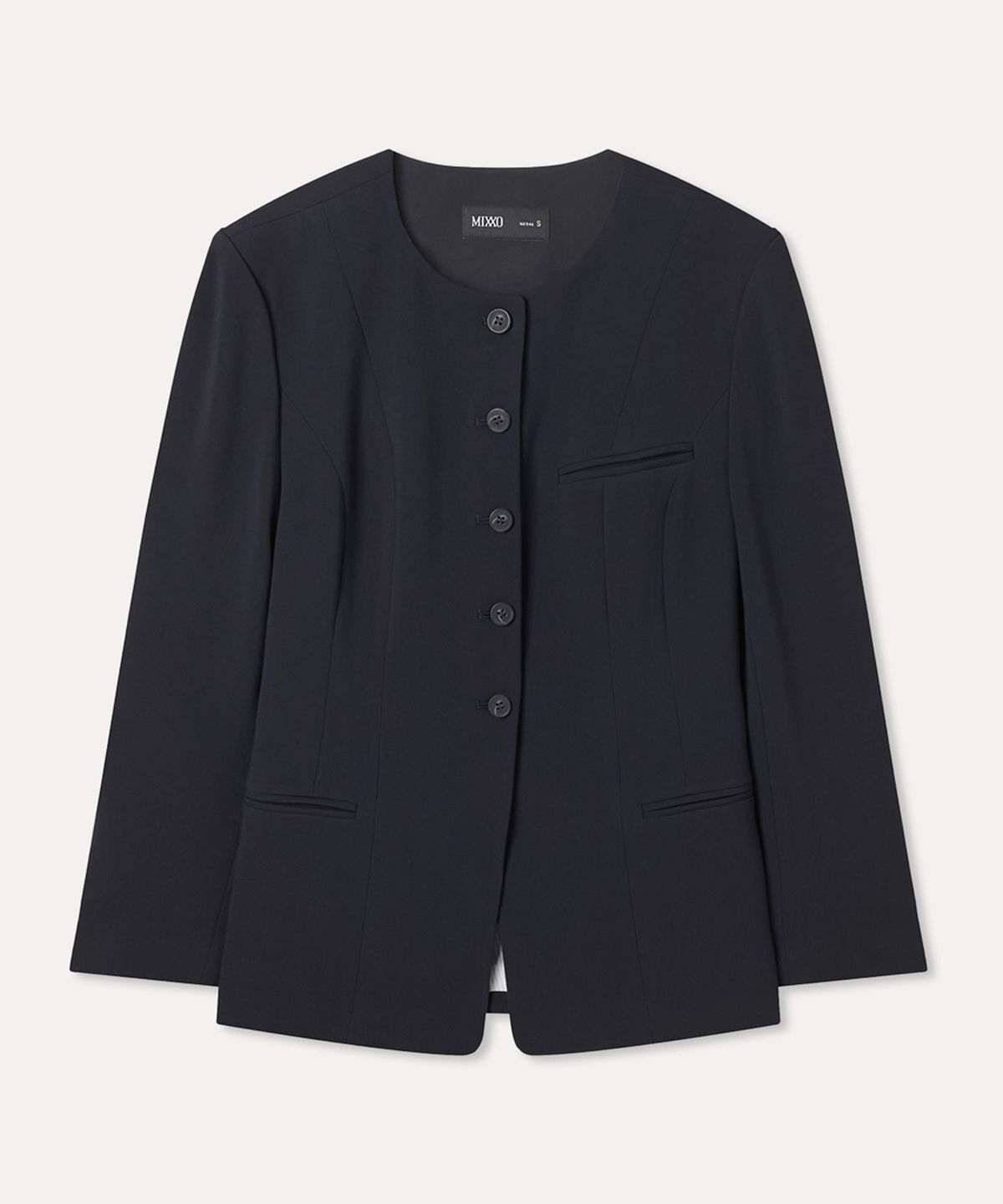 미쏘(MIXXO) 라운드넥 슬림핏 자켓_MIWJKG91QB