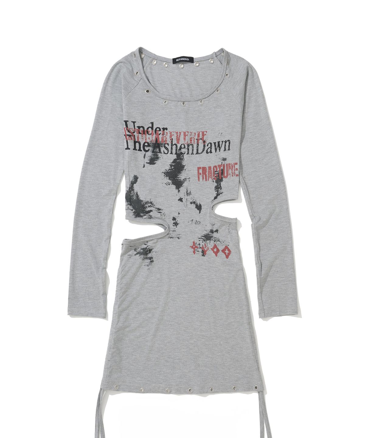 낫포너드(NOT4NERD) W Under Fog Fracture Eyelet Mini Dress - Grey