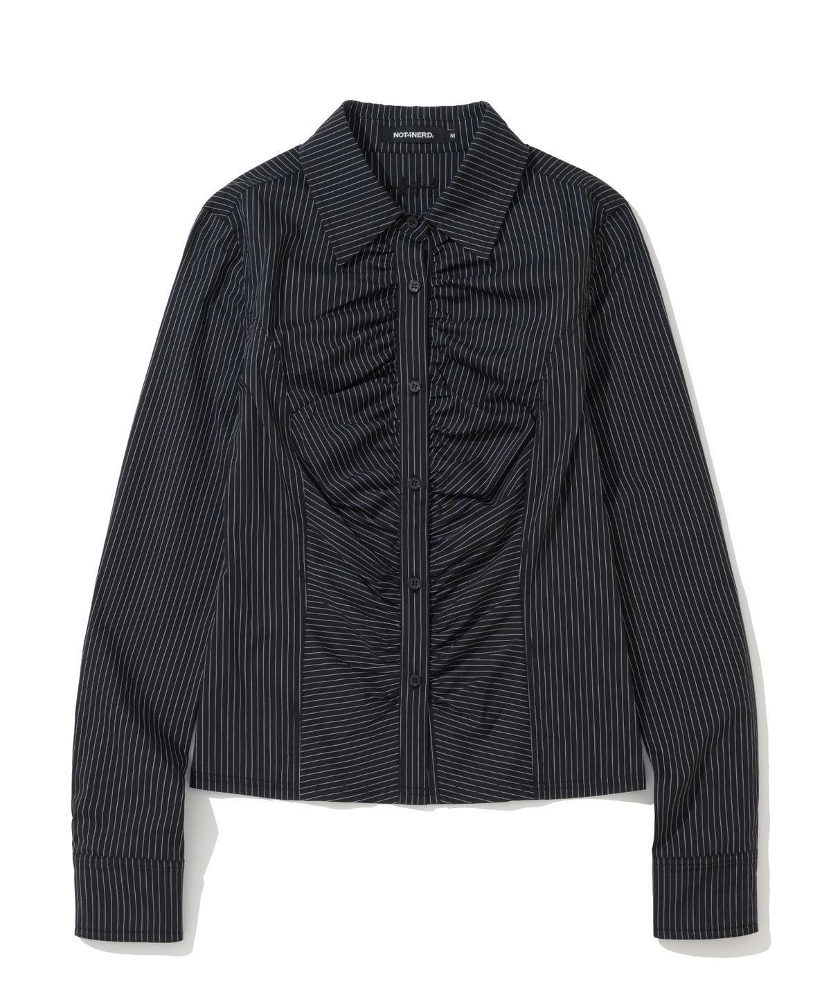 낫포너드(NOT4NERD) W Front Shirring Shirt - Black