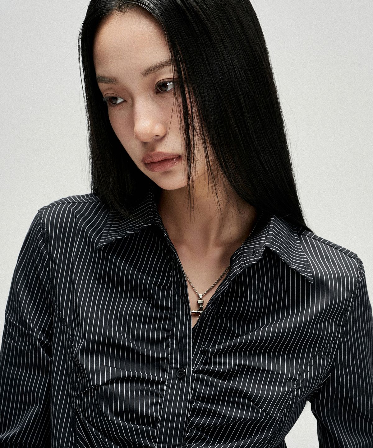낫포너드(NOT4NERD) W Front Shirring Shirt - Black