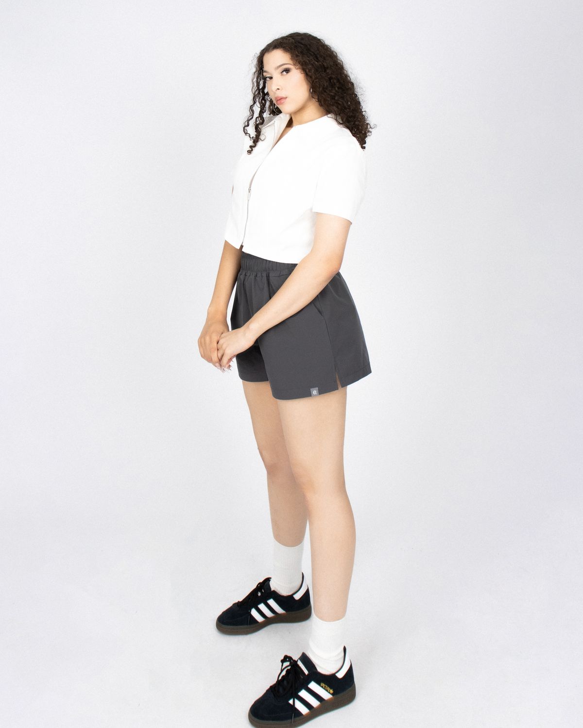 쿨시스(COOLSIS) CS CROP ZIP SHIRTS-017 (IVORY)