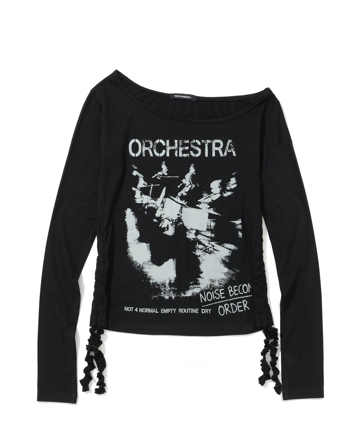 낫포너드(NOT4NERD) W Orchestra One Shoulder Long Sleeve - Black