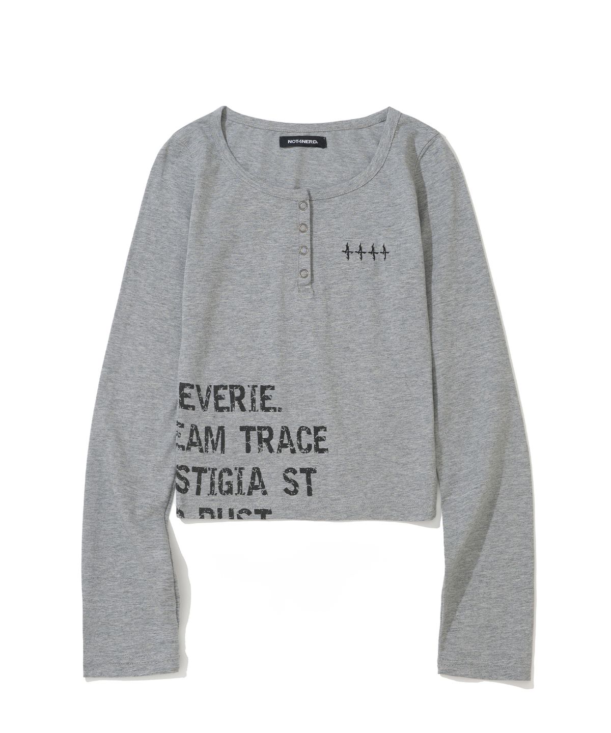 낫포너드(NOT4NERD) W Dream Trace Henley Neck Long Sleeve - Grey